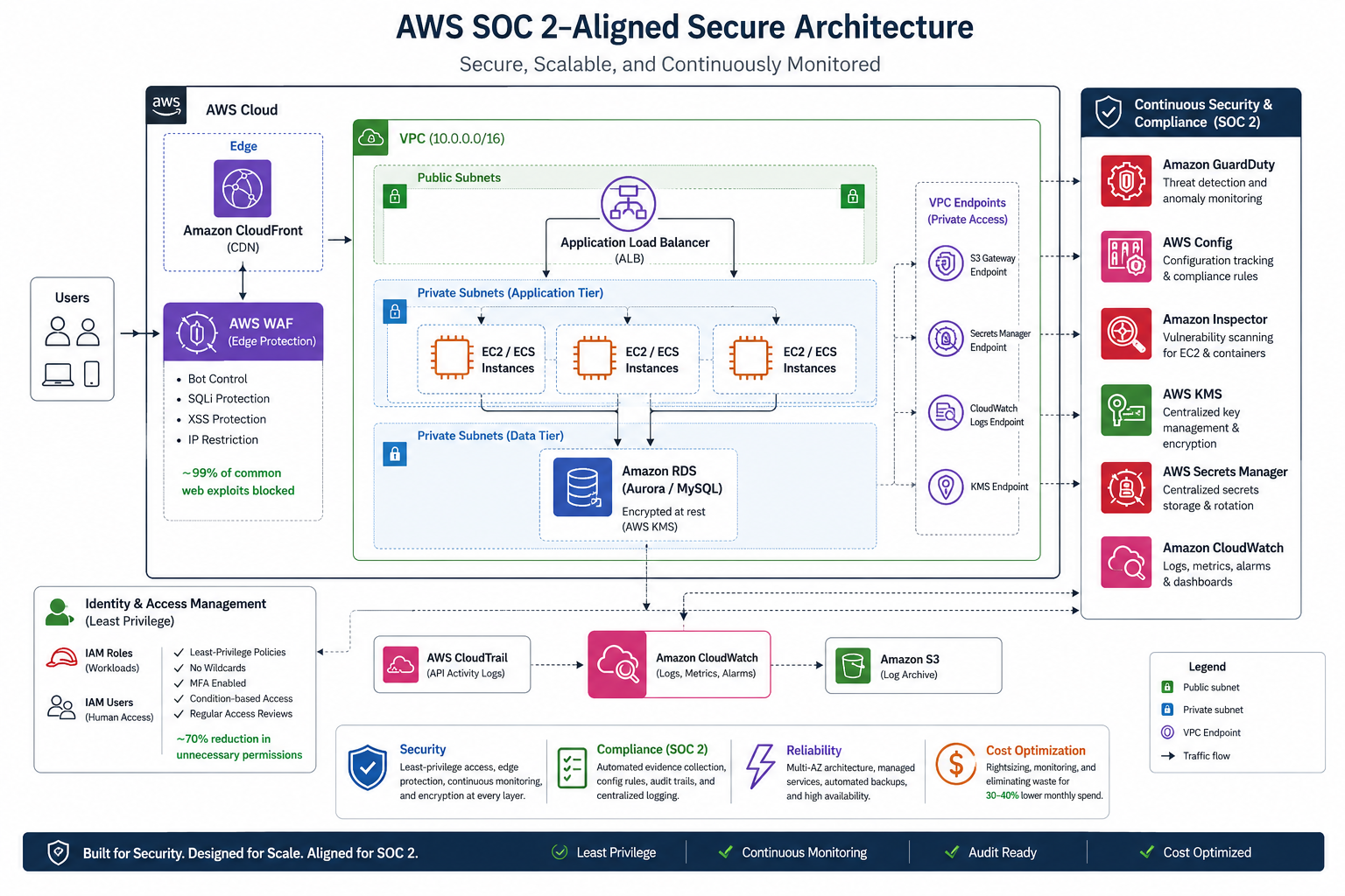 AWS Cloud Security Architecture & SOC 2 Compliance cover